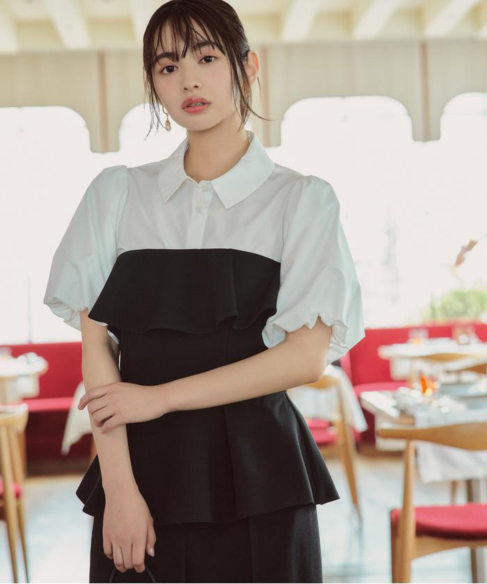 超人気ブティック セール 50%OFF】ベアペプラムパンツセットアップ(506048535 トップス