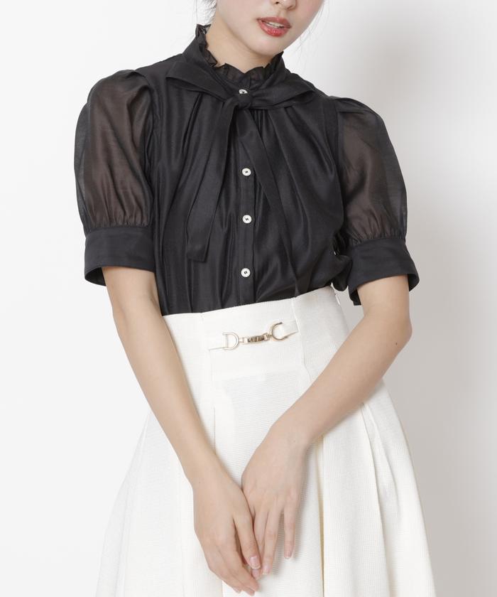 madeleine　シアーブラウス シアーショートギャザリングブラウス|allureville OFFICIAL SITE