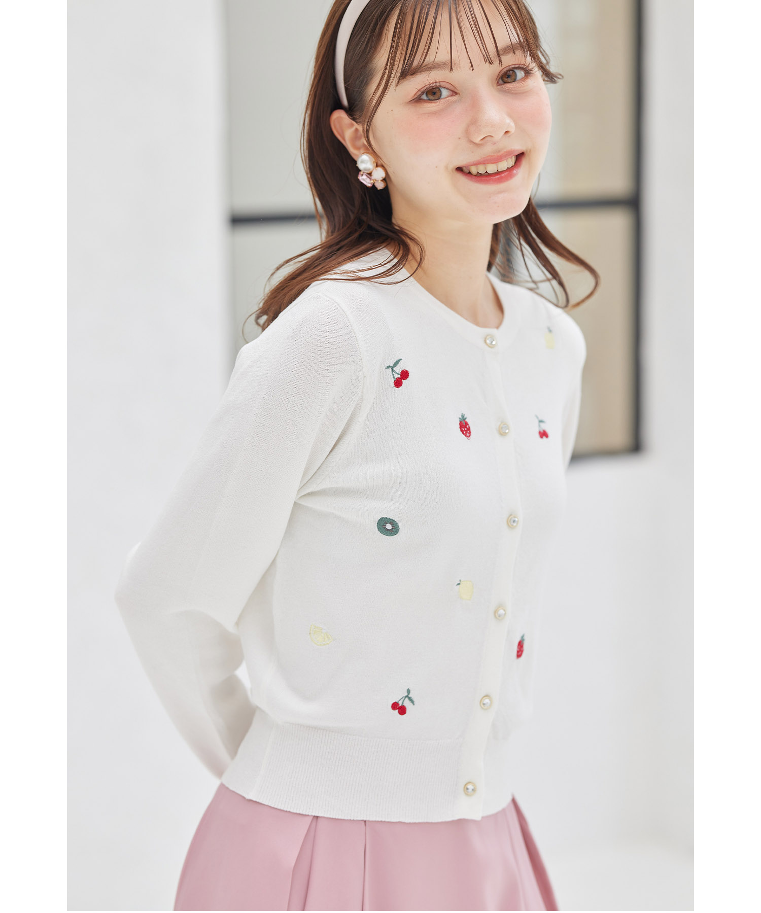 HERMES フルーツ花プリント カーディガン 38 HERMES フルーツ花プリント カーディガン 38