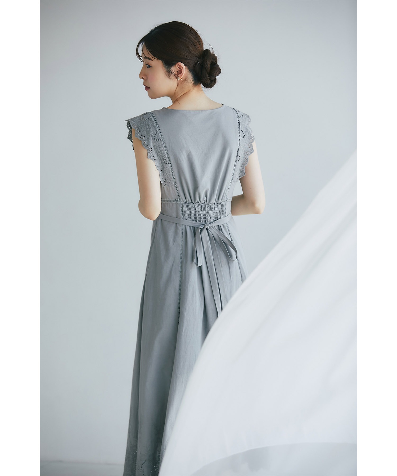トッコクローゼット tocco closet ウエストりぼん付きコットン