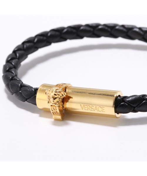 VERSACE Gold Plated Medusa Round Charm Chain Bracelet Bangle