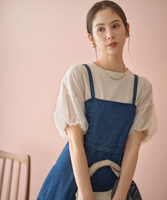 希少】MIU MIU 23SS デニム ノンスリーブ ワンピース 36 S