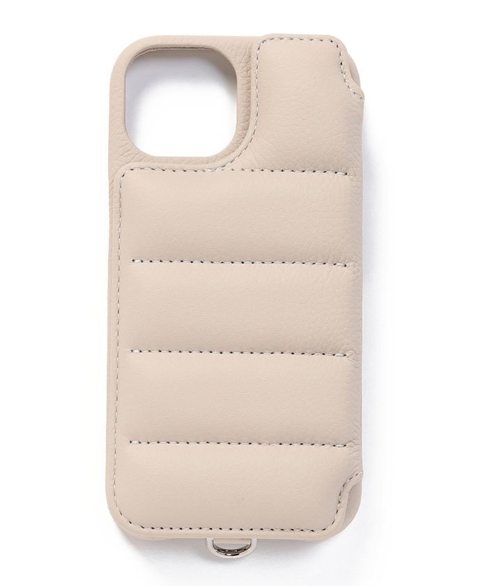 DEMIU iPhone15ケース ストラップ付 ベージュ
