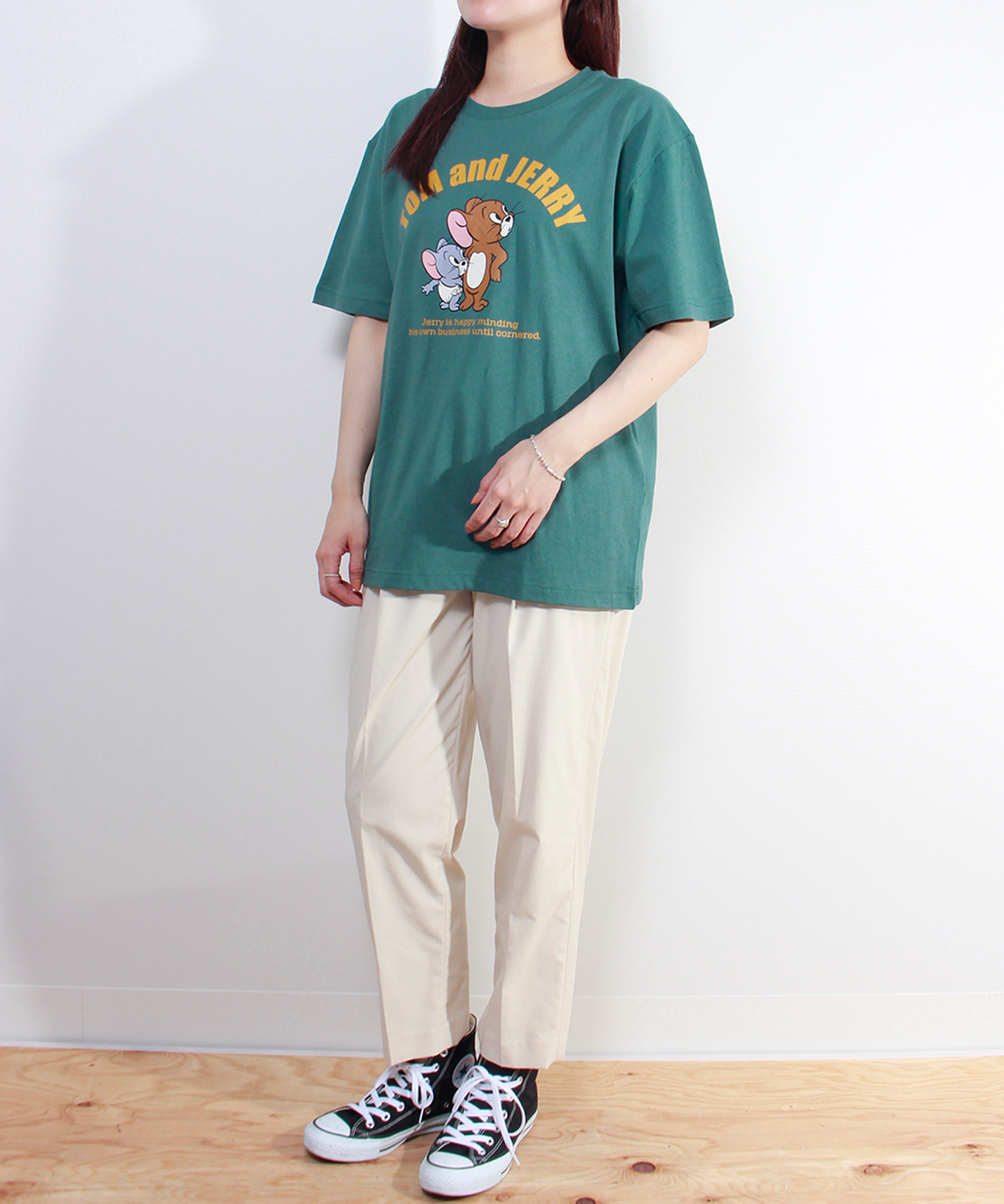 TOM & JERRY/トムとジェリー】天竺プリント クルーネックTシャツ