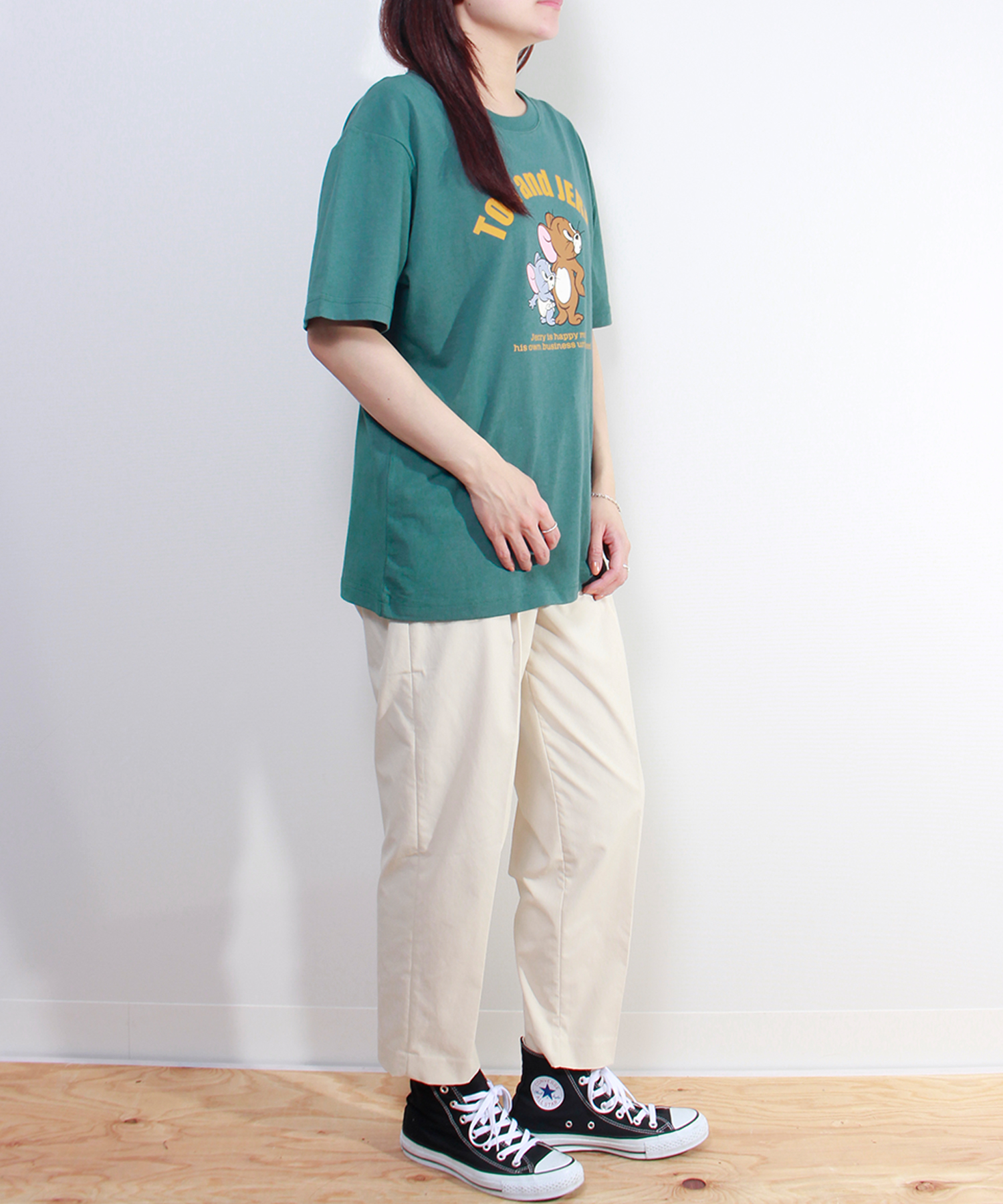 TOM & JERRY/トムとジェリー】天竺プリント クルーネックTシャツ