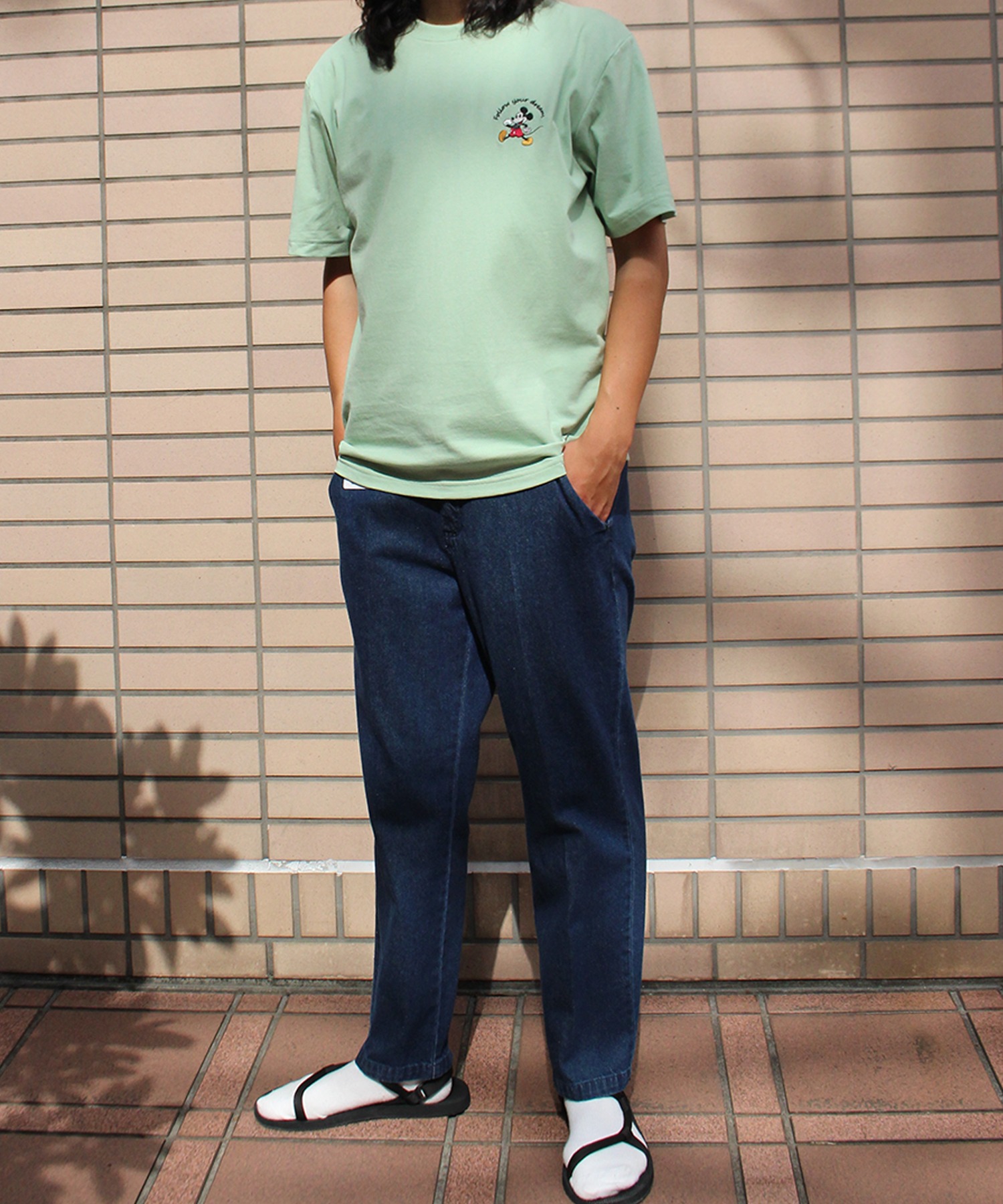 boohoo MAN★半袖 ディズニー ミッキーマウス トップス Tシャツ ディズニー〉ミッキーマウス/ラグラン半袖Tシャツ（Tシャツ
