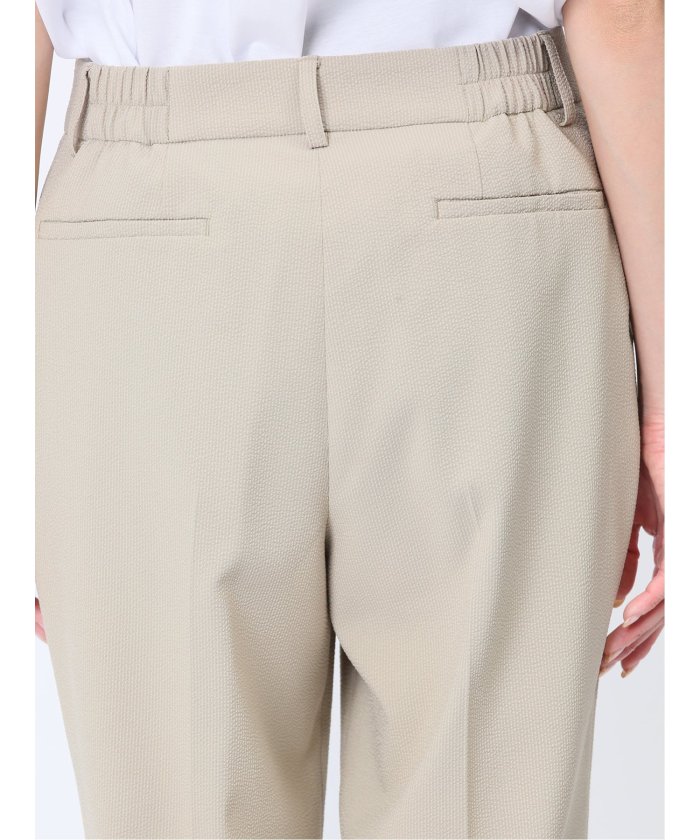 セール22%OFF】シアサッカー テーパードパンツ ベージュ