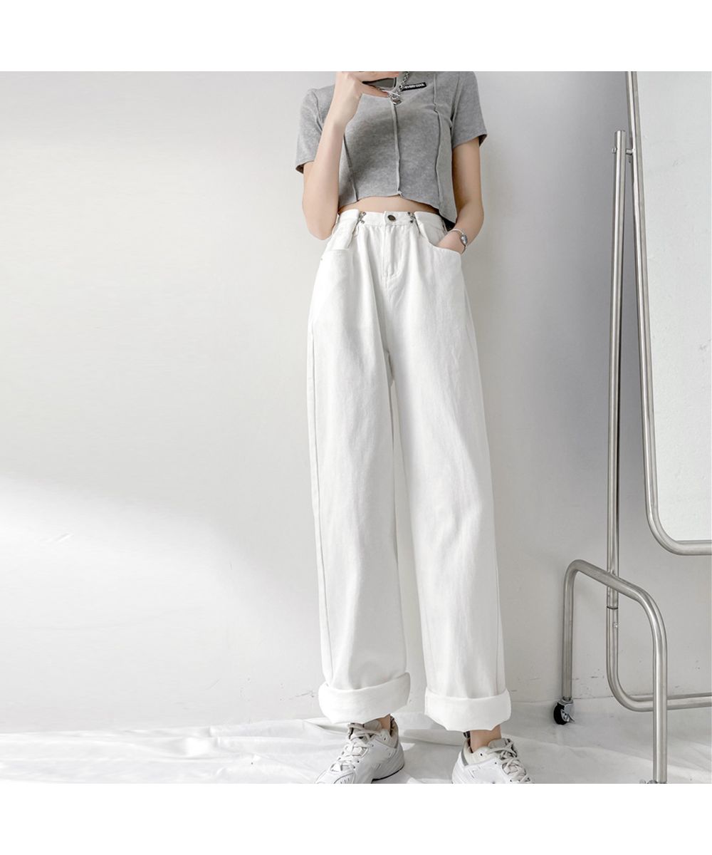 digne ハイウエスト　パンツ　ホワイト digne ハイウエストパンツ ホワイト high-waist pants レディース