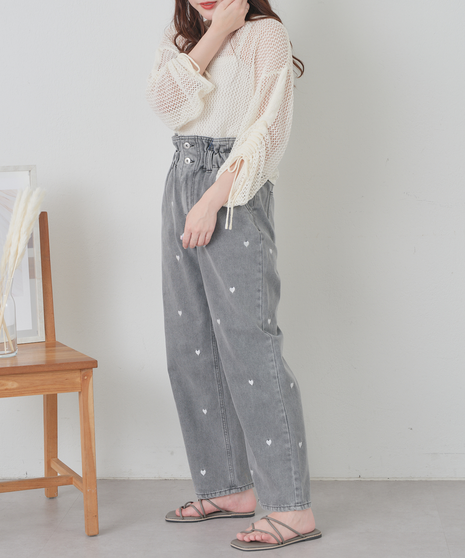 クーポン】デニムハート刺繍パンツ(506031898) | オリーブデ