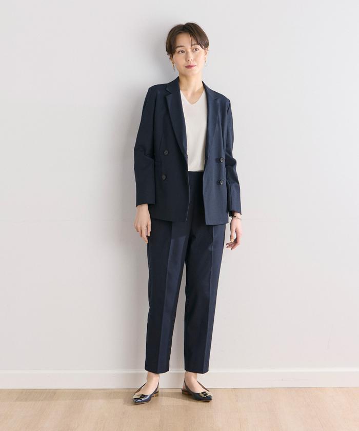 セール】《大きいサイズ》綿麻オックスダブルジャケット