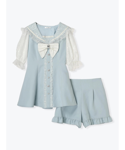 セール 50%OFF】キラキラビジューセーラーセットアップ