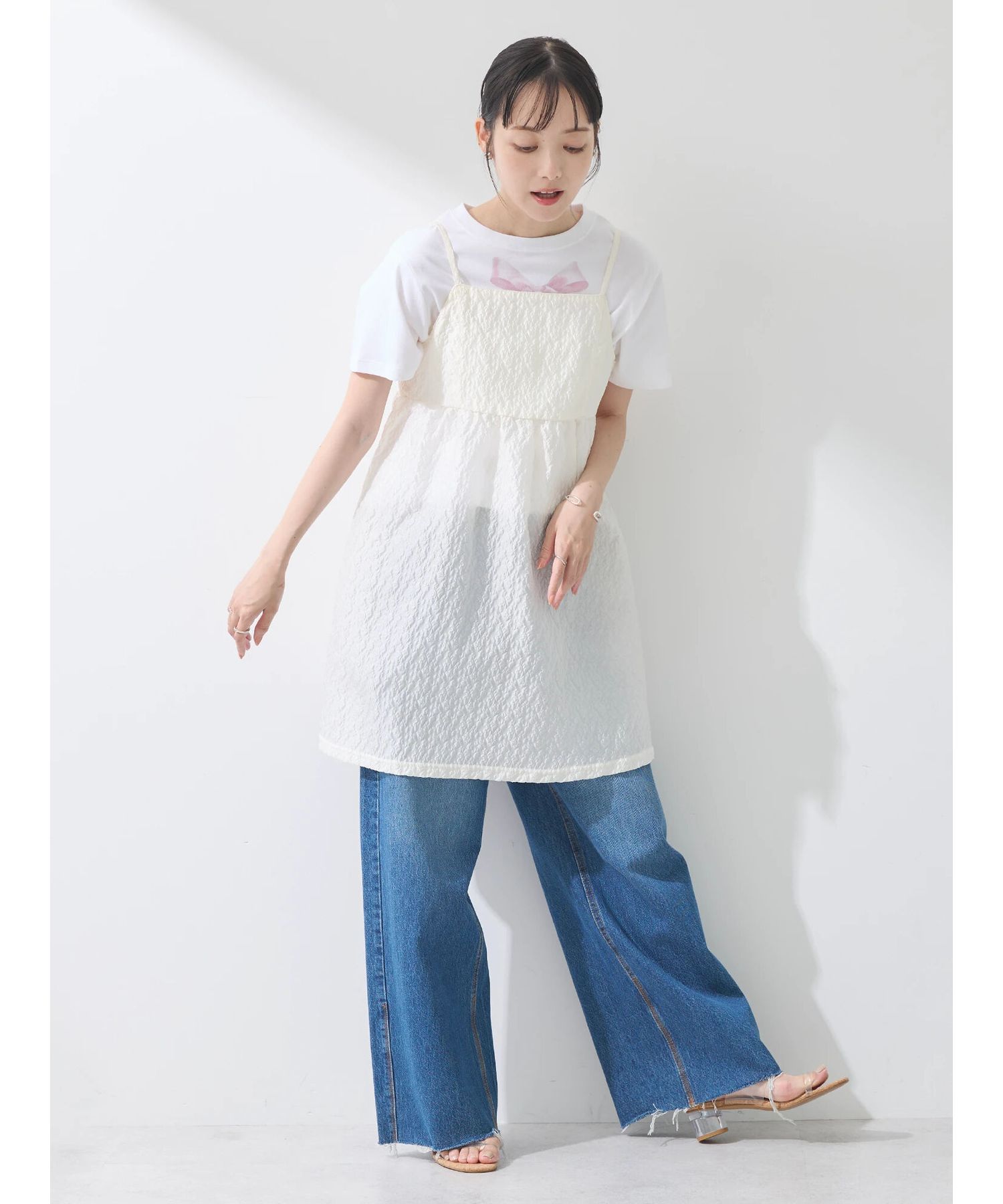 TOKUKO 1er VOL トクコ チュニック モノトーン お花 バルーン