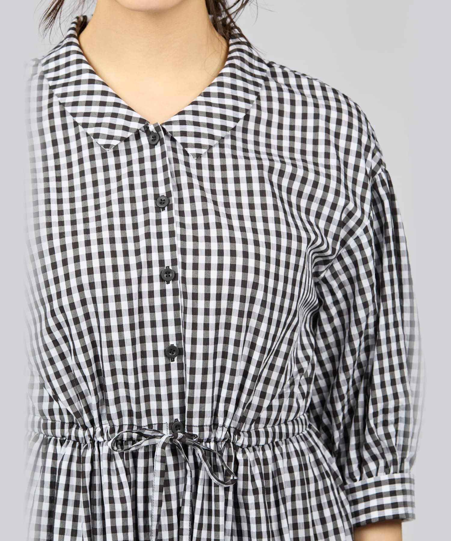 セール】【Outlet】WV73 ROBE ギンガムリップルチェック セール】【Outlet】WV73 ROBE ギンガムリップルチェック