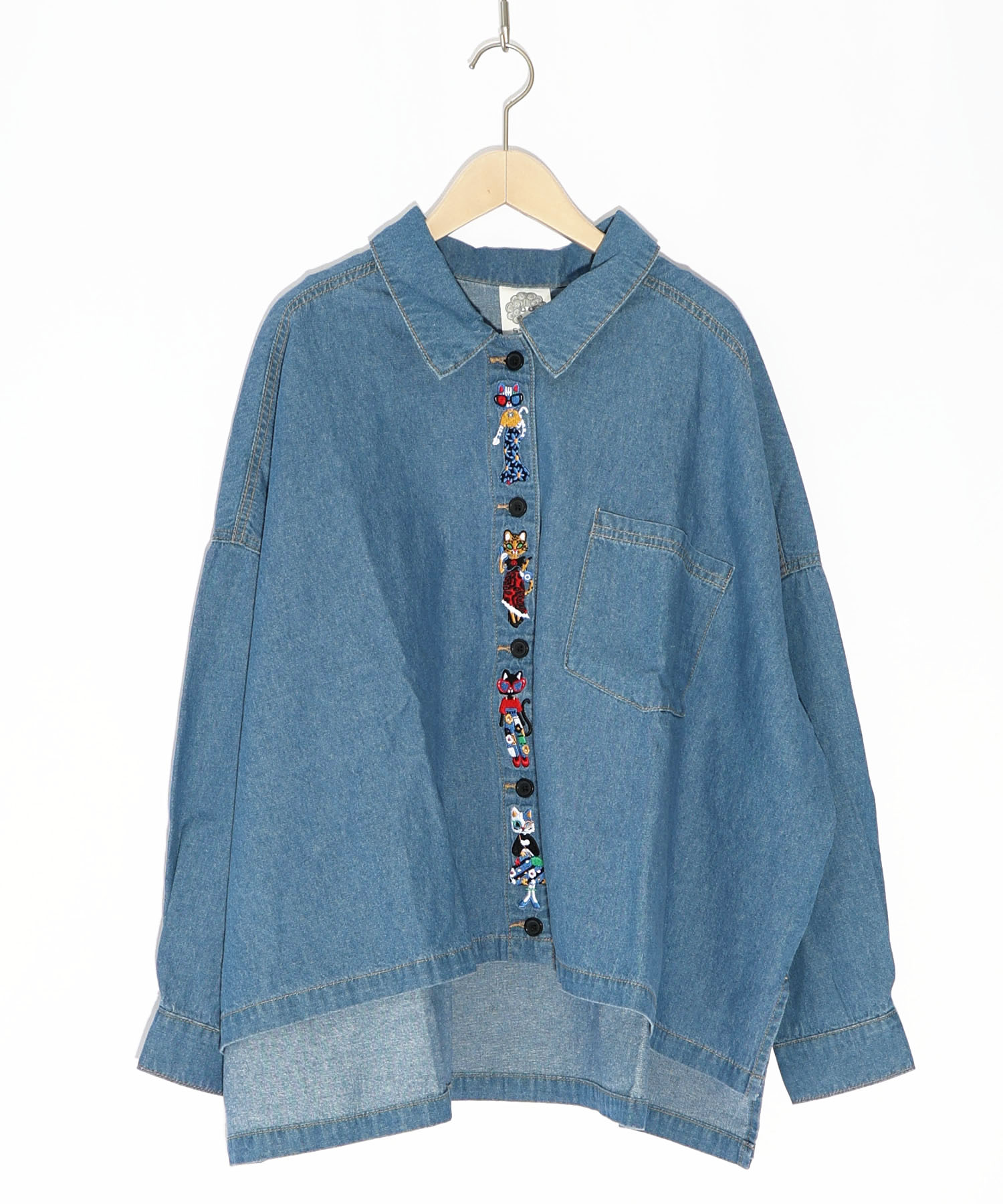 新品タグ付☆スカラーscolar☆オシャレネコ刺繍Gジャン☆デニム