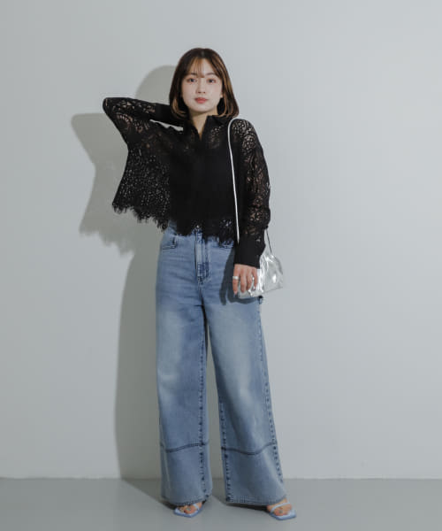 セール 34%OFF】レースクロップドシャツ(506058919) | センス