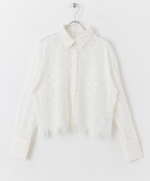 SENSE OF PLACE by URBAN RESEARCH / センスオブプレイス バイ アーバンリサーチ レースクロップドシャツ(半袖) セール 34%OFF】レースクロップドシャツ(506058919) | センス