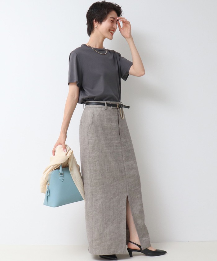 セール 30%OFF】《セットアップ対応》ラメリネンタイトスカート
