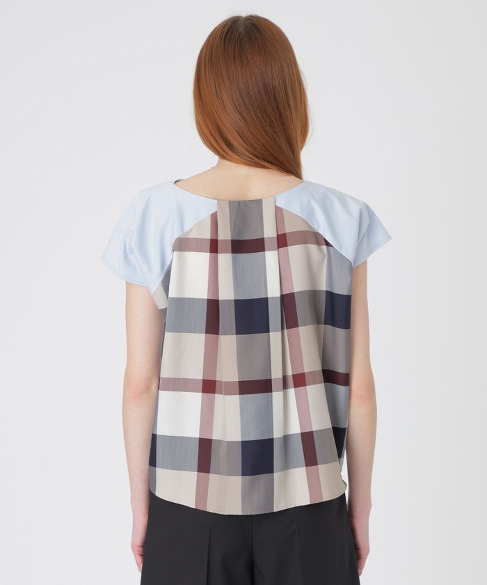 BLUE LABEL CRESTBRIDGE チェックチュールプリントカットソー BLUE LABEL CRESTBRIDGE（ブルーレーベルクレストブリッジ）の