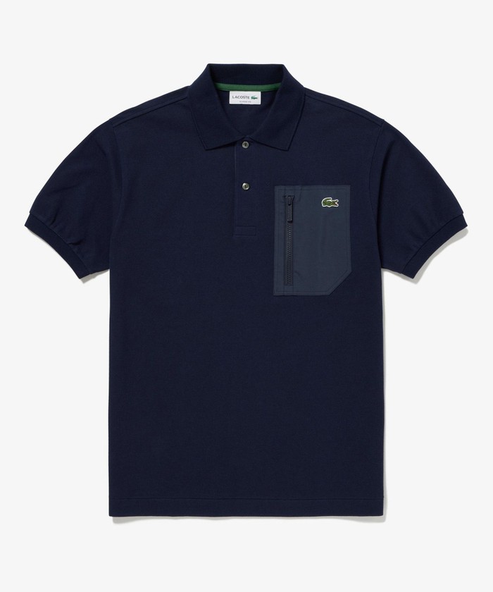 [ラコステ] アウトドアジップポケットポロシャツ [公式] メンズ ラコステ LACOSTE アウトドアジップポケット半袖ポロシャツ