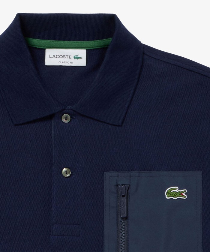 [ラコステ] アウトドアジップポケットポロシャツ [公式] メンズ ラコステ LACOSTE アウトドアジップポケット半袖ポロシャツ