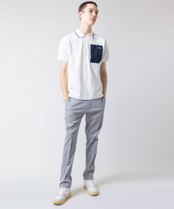 [ラコステ] アウトドアジップポケットポロシャツ [公式] メンズ ラコステ LACOSTE アウトドアジップポケット半袖ポロシャツ