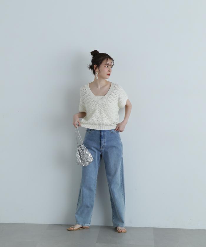 mystic クロシェニット&ビスチェセット セール】クロシェトップス＆ ビスチェSET（シャツ/ブラウス