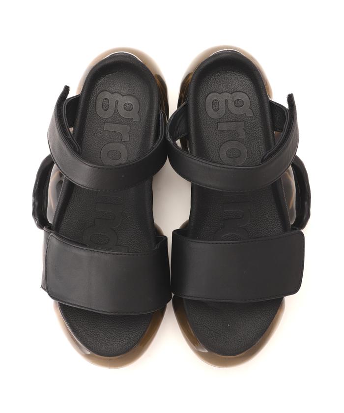 grounds/グラウンズ/MOOPIE LEATHER SANDAL BLACK(506059878