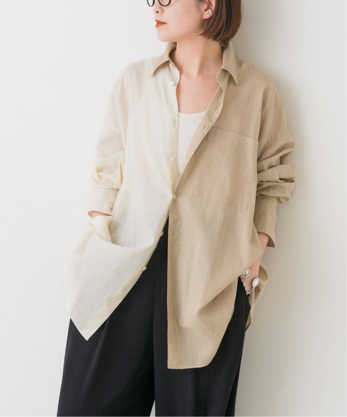 コットンリネン　ロングシャツ　Spick and Span 完売品　バイカラー セール】コットンリネンロングシャツ(506059951) | スピック