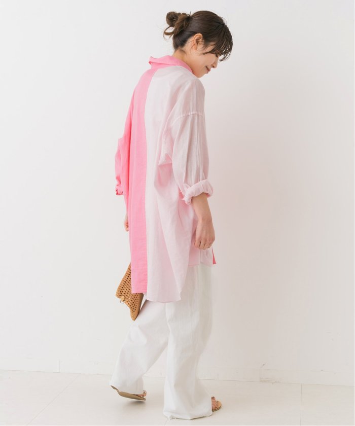 コットンリネン　ロングシャツ　Spick and Span 完売品　バイカラー セール】コットンリネンロングシャツ(506059951) | スピック