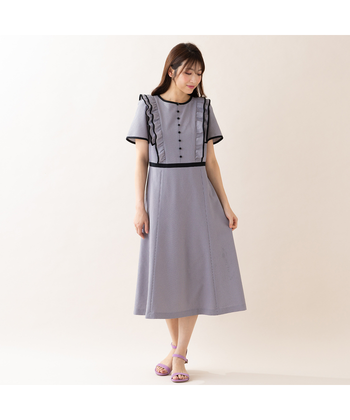 Rose Tiara チェックワンピース Rose Tiara ローズティアラ シャツ ワンピース ティアード