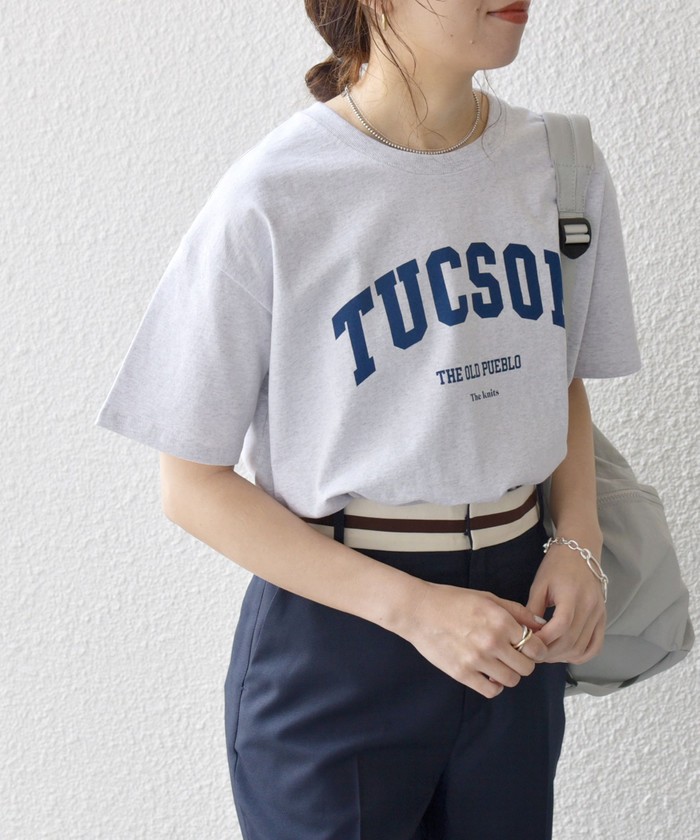 [正規品]【YEGG】Bikini T-shirt [関税・送料込] 24SS SHIPS any別注】THE KNiTS:〈洗濯機可能〉ラウンドヘム ロゴ