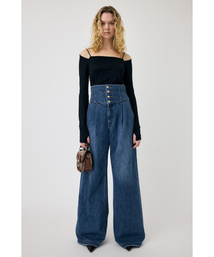 moussy コルセットデザイン デニム L CORSET DESIGN BAGGY(506061868) | マウジー(moussy) - d fashion