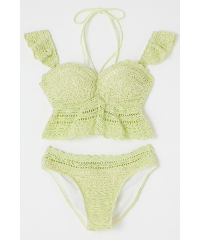 rienda 水着　クロシェ フリルショルダークロシェワイヤーカップbikini(504656549