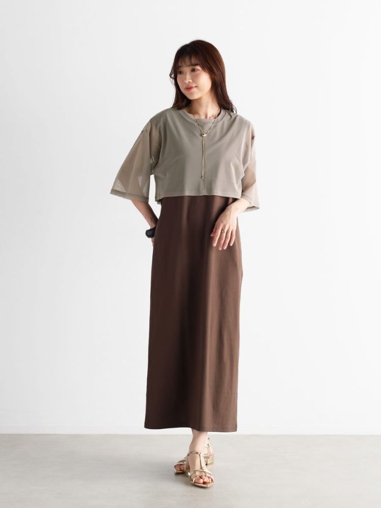 YAMADAYA Vin ヤマダヤ　ヴァン茶色切り替えトップス日本製チュニック ブランドバッグ通販サイト YAMADAYA Vin ヤマダヤヴァン茶色