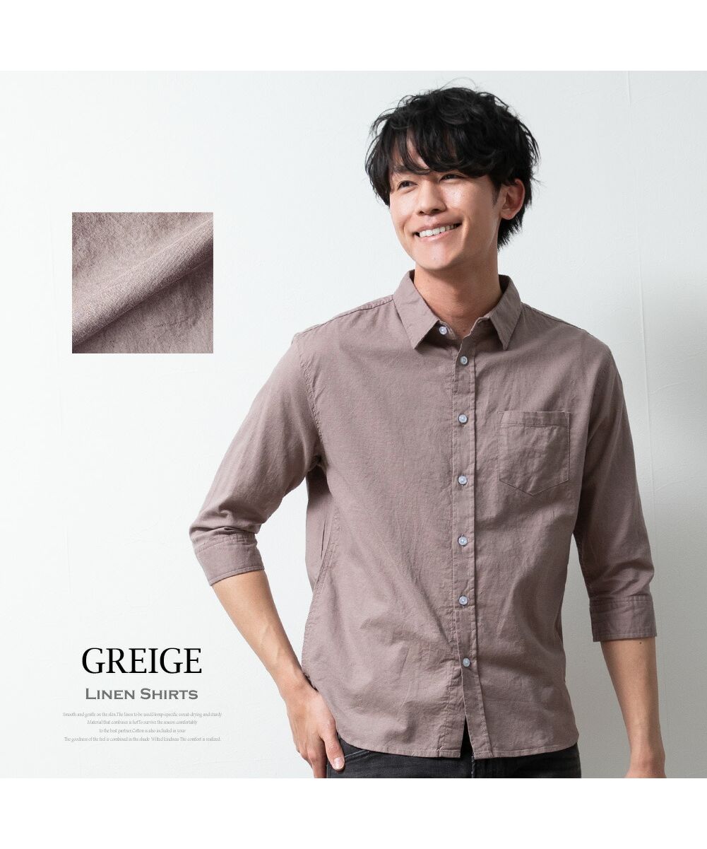 みんなが待ってた!\再入荷待ち/人気ランキング GENELESS ジェネレス シャツ 夏 7分袖 七分袖 長袖 綿麻 メンズ 服&ファッション小物