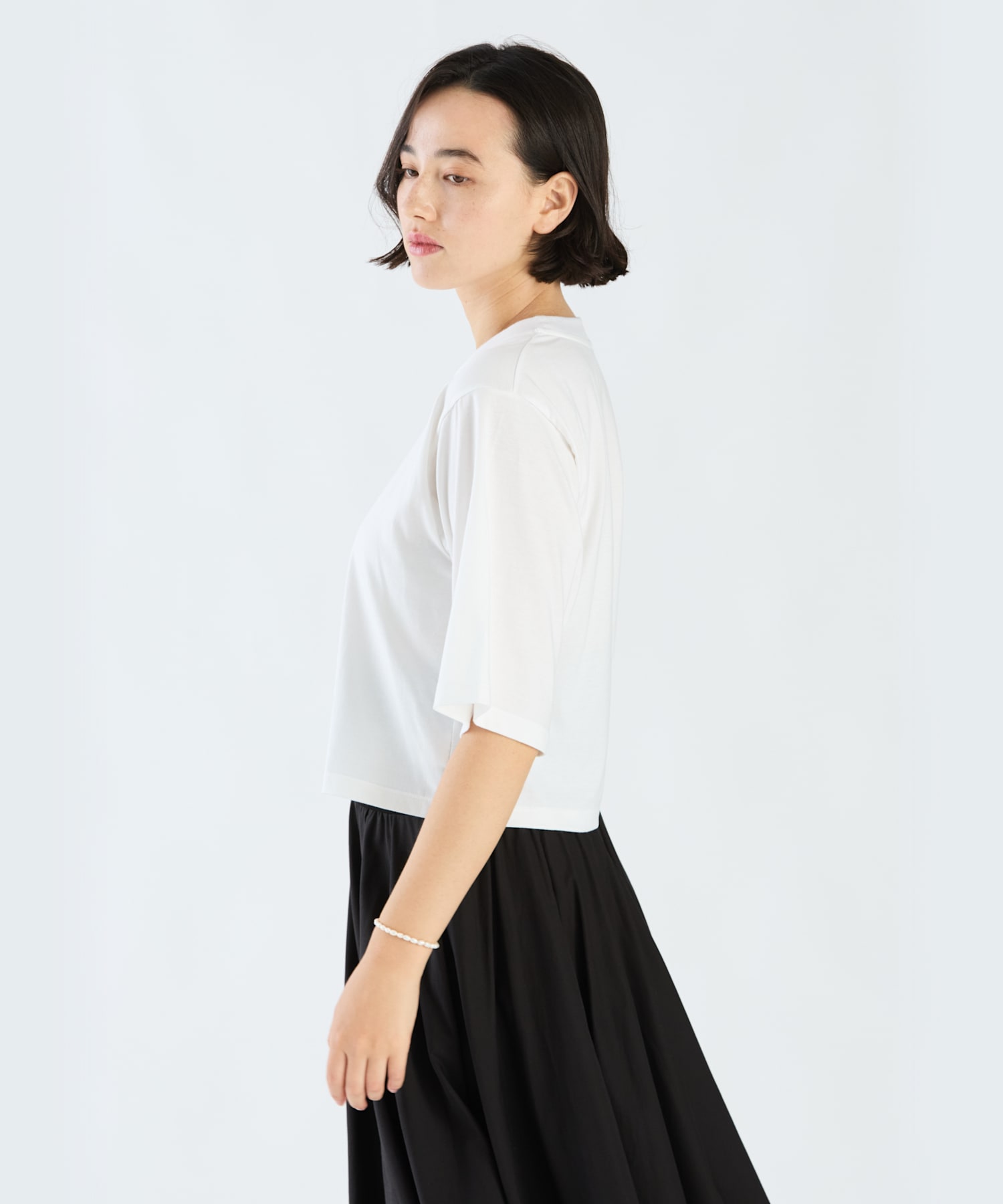 ロゴ コットン 五分袖 Tシャツ 