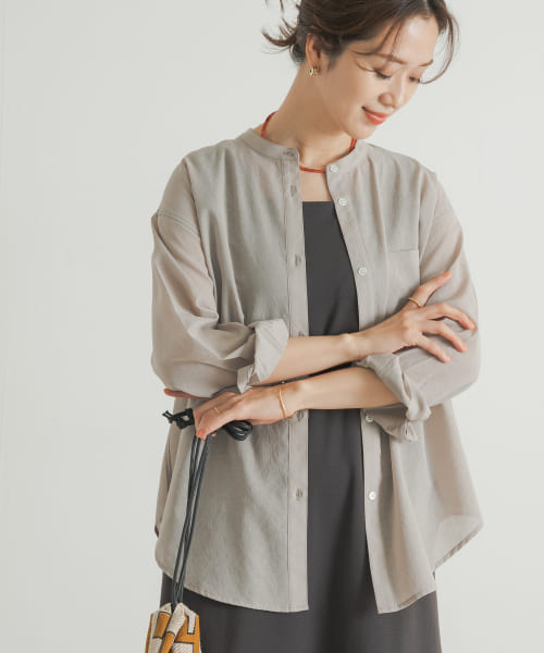 一部WEB限定』『UR TECH DRYLUXE』バンドカラーシャツ[DR45