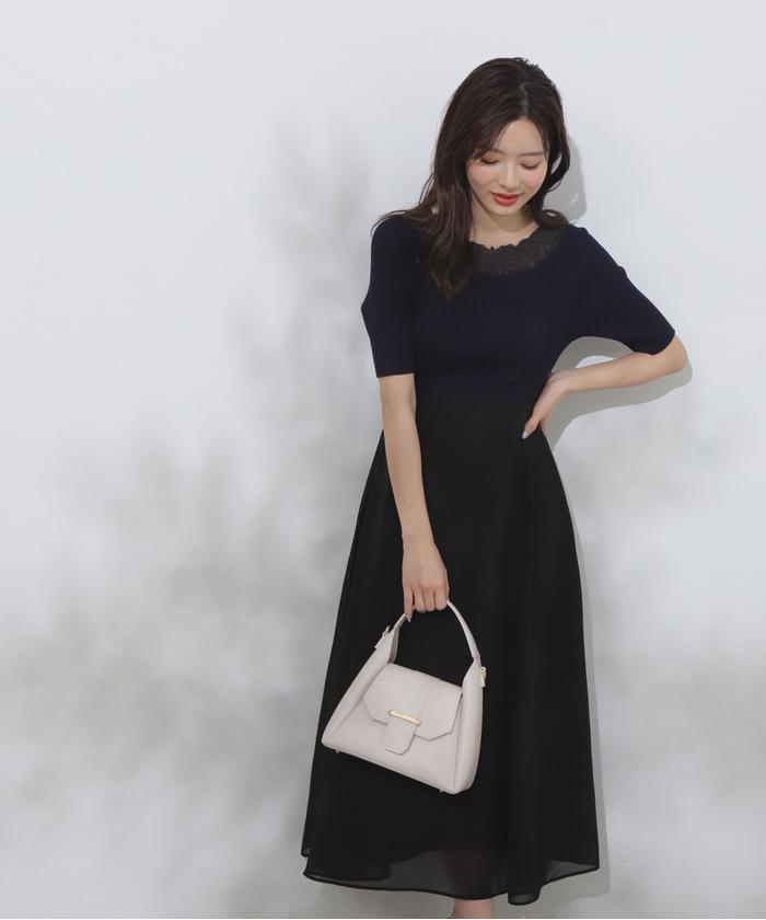 セール 50%OFF】エンブロイダリーシアードッキングニット セール 50%OFF】エンブロイダリーシアードッキングニット