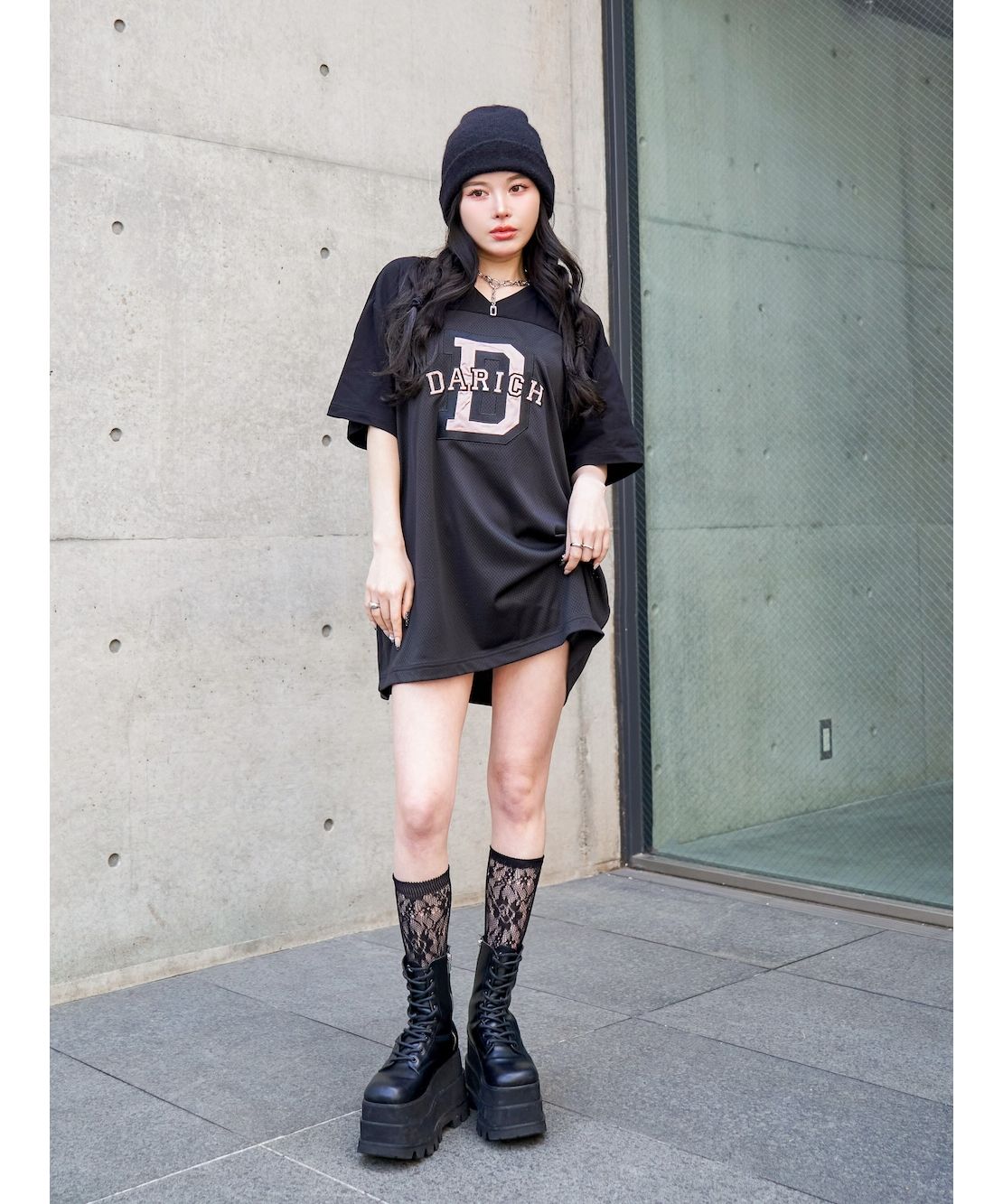 メッシュアップリケビッグTシャツ(506064148) | Darich(Darich メッシュアップリケビッグTシャツ(506064148) | Darich(Darich