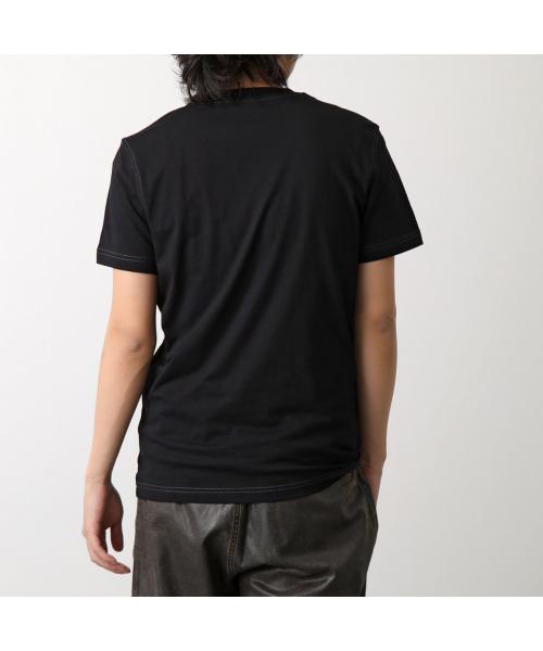 ディーゼル Tシャツ ブラック T-ELE-LONG-D T-shirt with D logo patch｜ブラック｜ウィメンズ