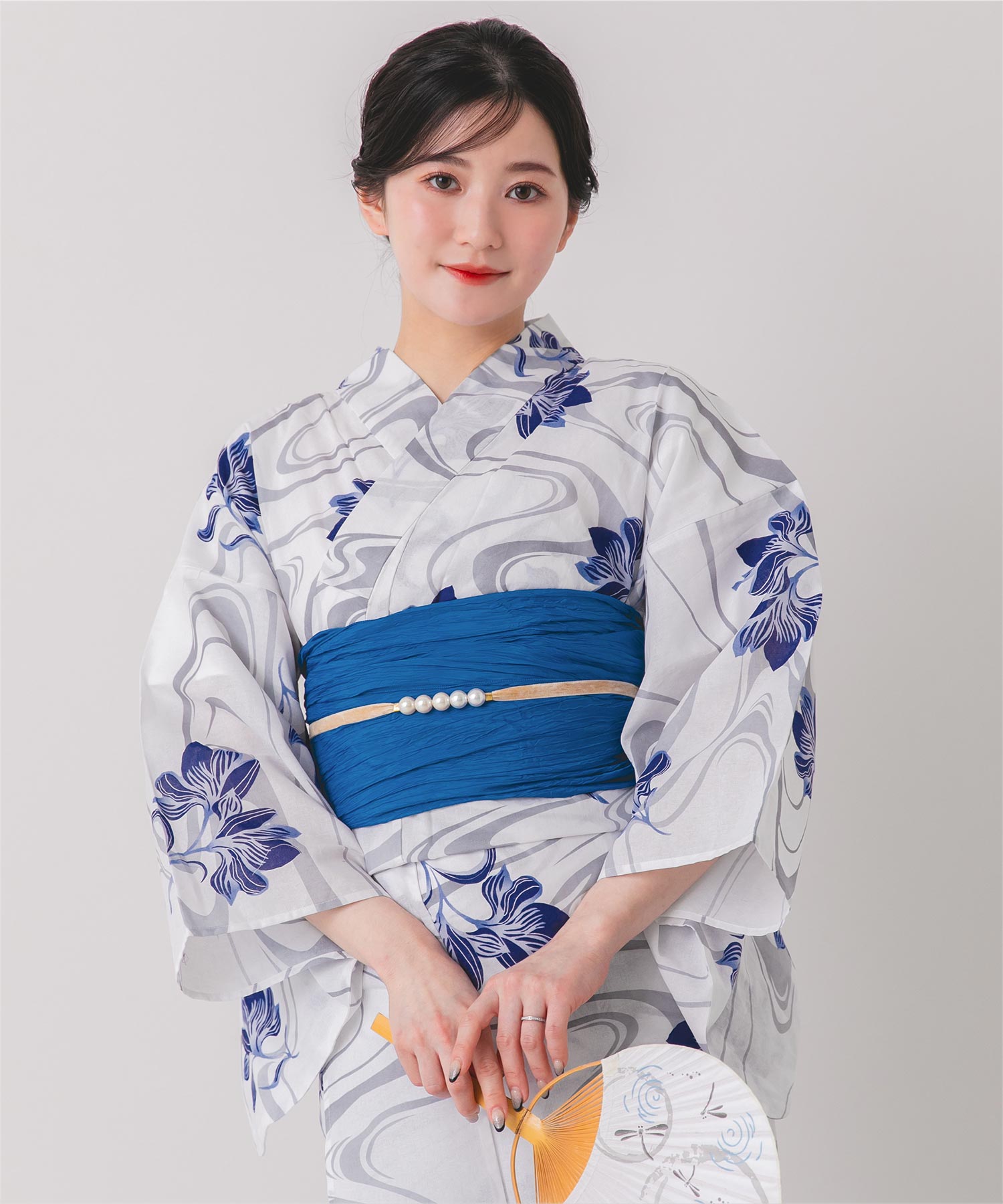 着物・浴衣 hm 浴衣レンタル | 【IKS COLLECTION】水色地に寒色の雲模様