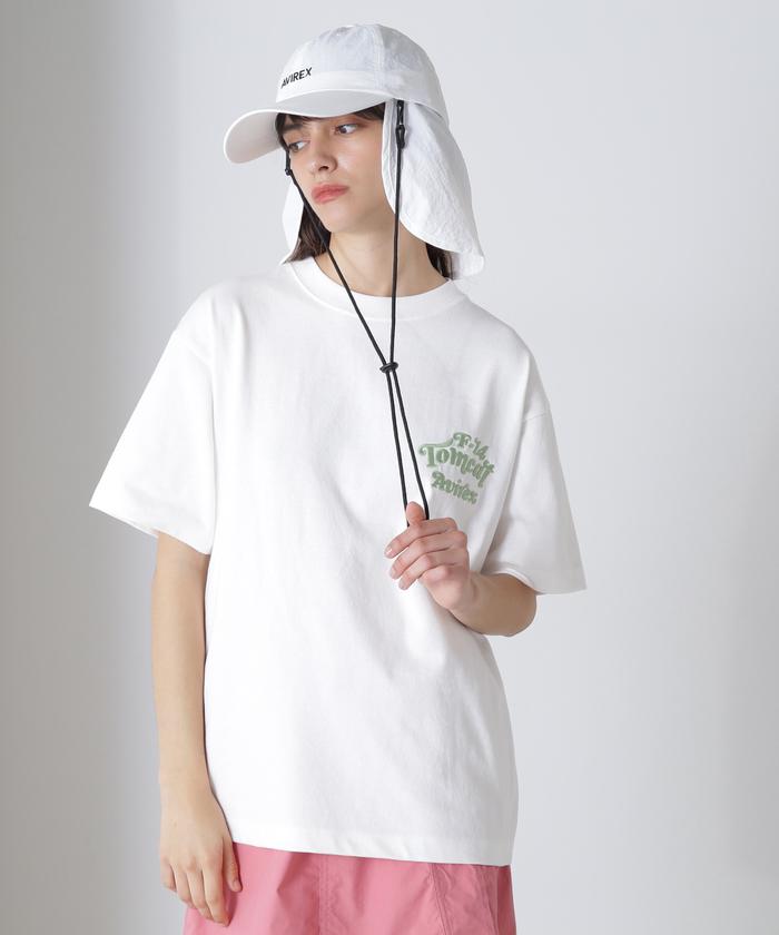 AVIREX アビレックス レディース トップス 半袖 Tシャツ サガラ刺? SAGARA TOM CAT S/S T-SHIRT サガラトムキャット ねこ ミリタリー 定番キャラ 7834934601 AVIREX アビレックス レディース トップス 半袖 Tシャツ サガラ