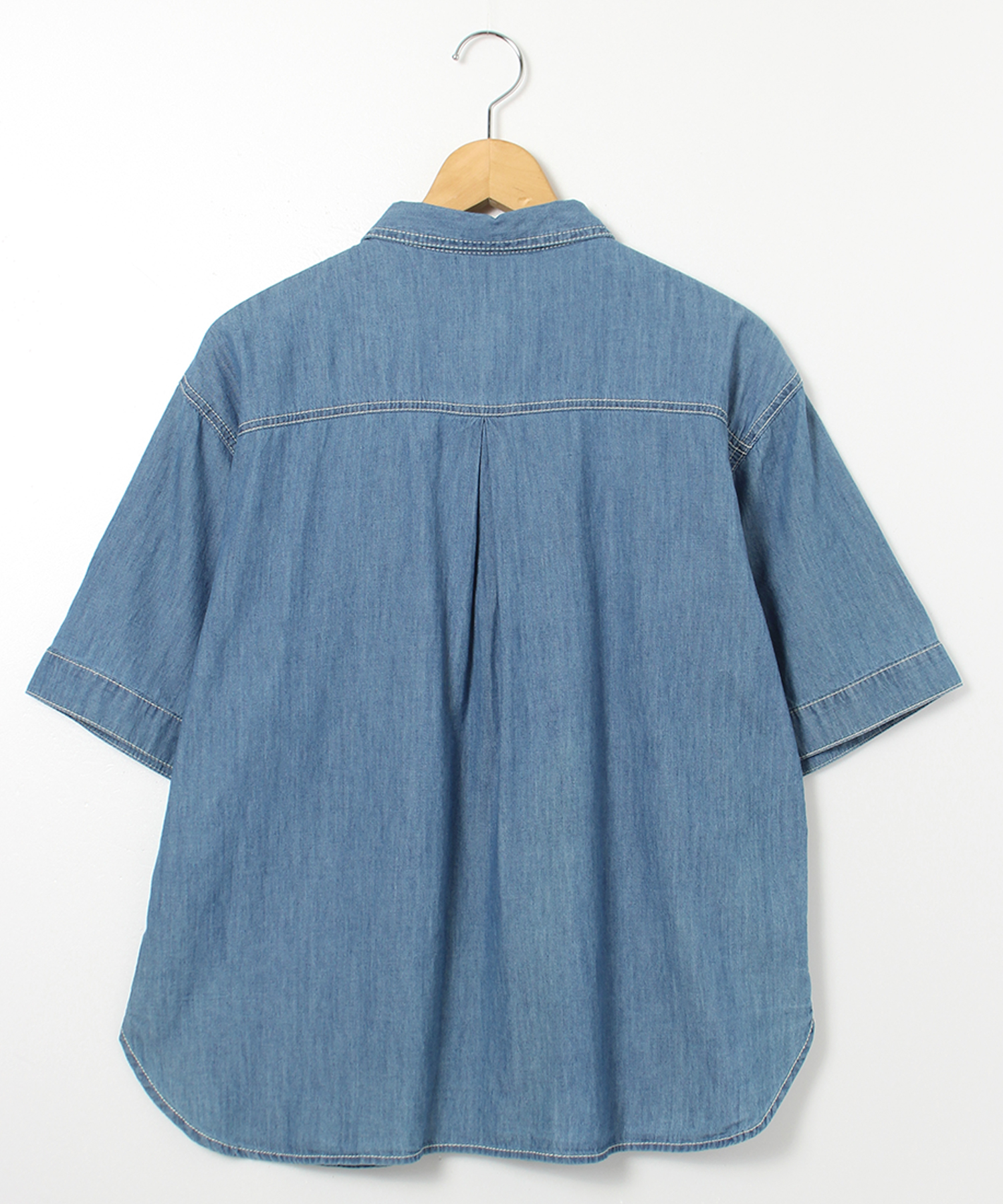 XLARGE ワンポイント刺繍ロゴ レース生地 半袖シャツ デニムに◎ EMBROIDERED S/S LACE SHIRT（シャツ/ブラウス）｜XLARGE