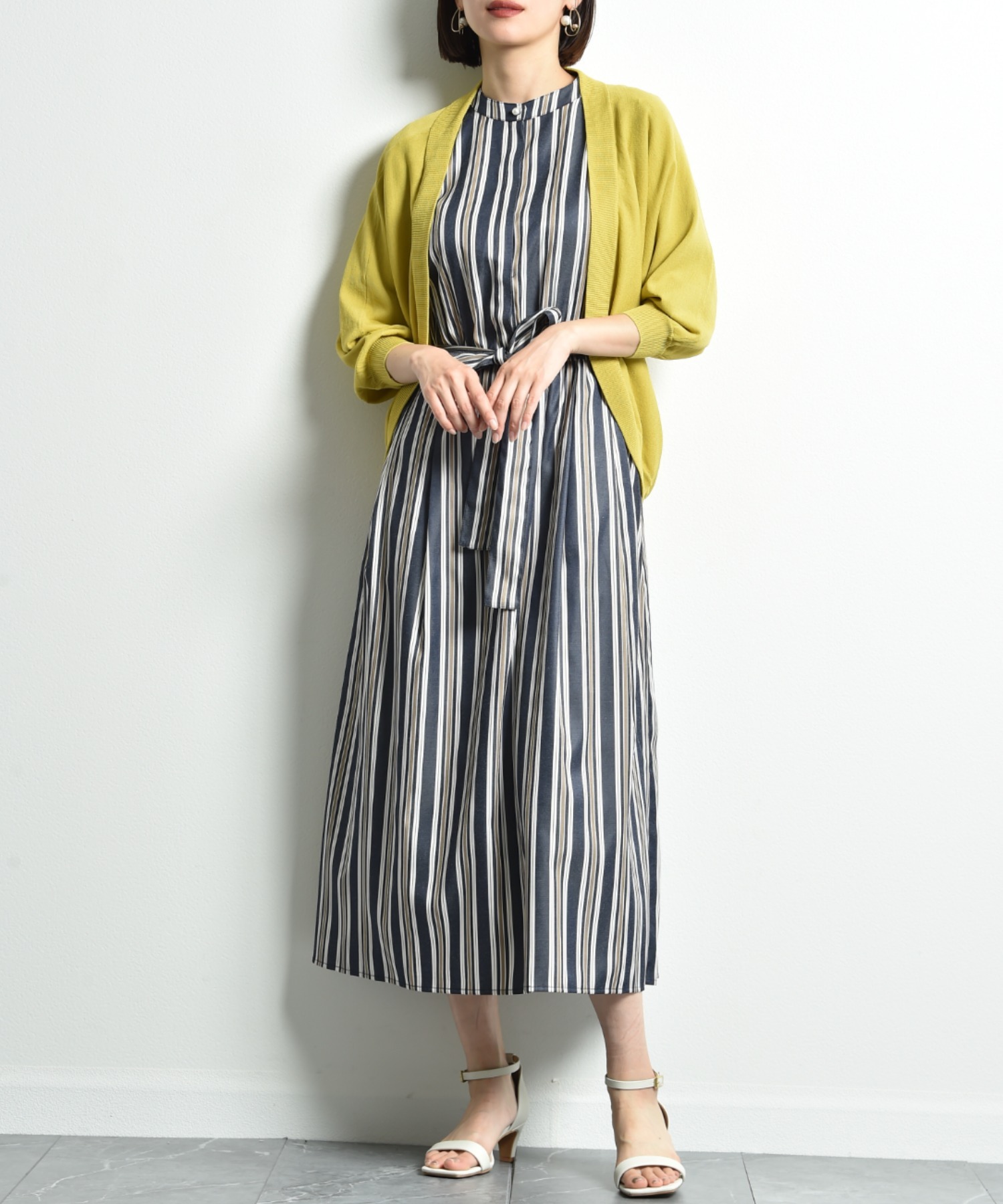 PLEATS PLEASE! ストライプ 半袖ワンピース 30 PLEATS PLEASE! ストライプ 半袖ワンピース 30