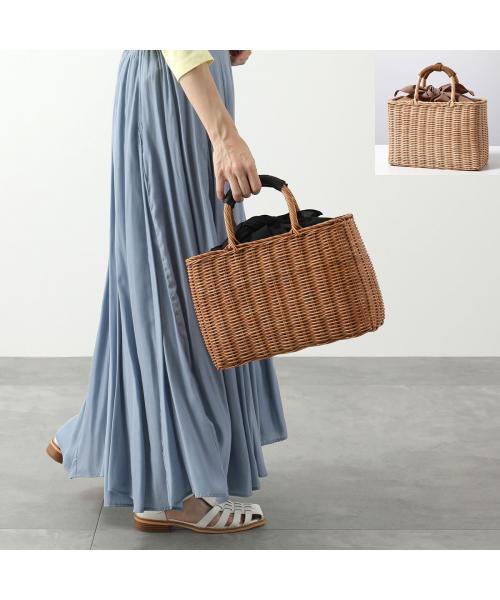 BAGMATI かごバッグ BBK17 04 ウィッカー×レザー ハンドバッグ