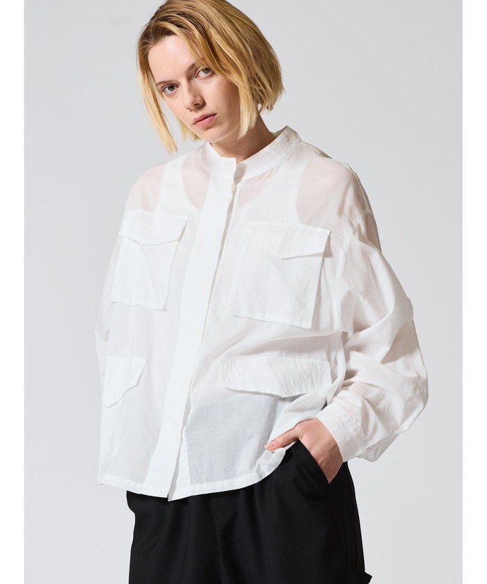 セール 30%OFF】mizuiro ind シアーミリタリーシャツ(506059487