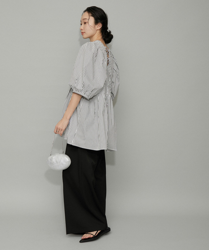 アダムエロペ バルーンスリーブチュニック 2way ブラウス シャツ 白 アダム エ ロペ ADAM ET ROPE' 【WEB限定】・【新色追加】2WAY