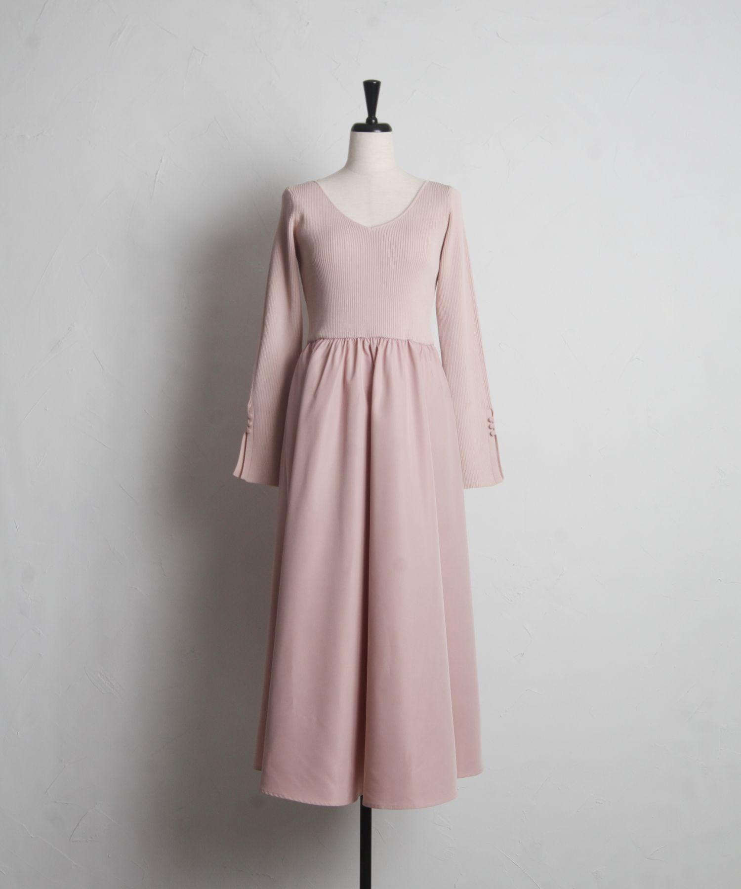 トッコクローゼット tocco closet 前後2WAYリブニット×タフタ