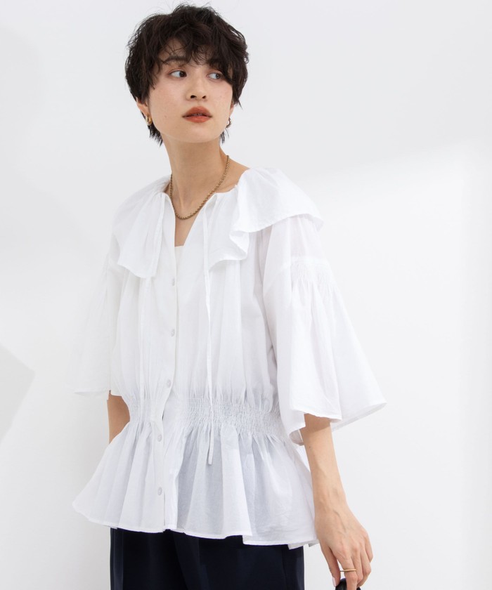 crinkle crinkle crinkle スローブイエナ　フリル　ブラウス crinkle crinkle crinkle】3D embroidery ボレロ（その他