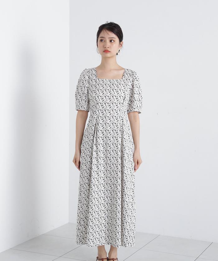 セール 50%OFF】スクエアネックプリントワンピース《S Size Line